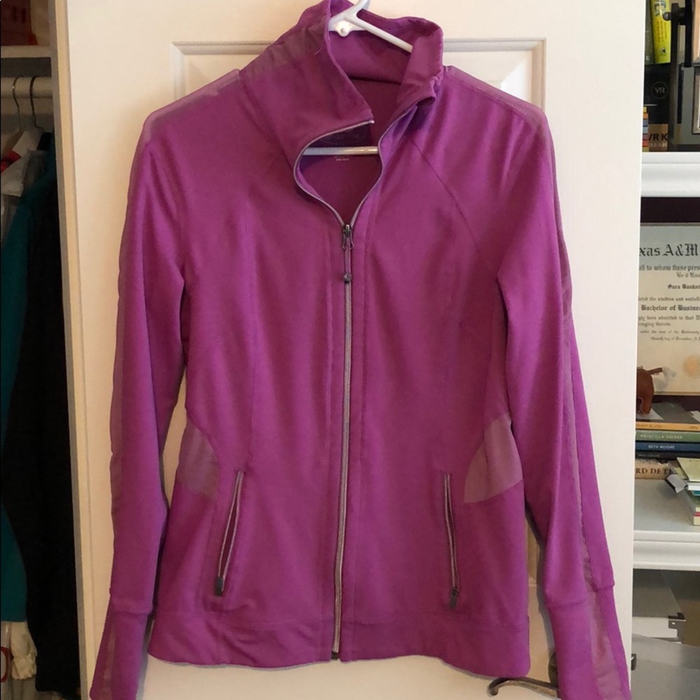 Pink full zip jacket (like Nike Dri-fit material)